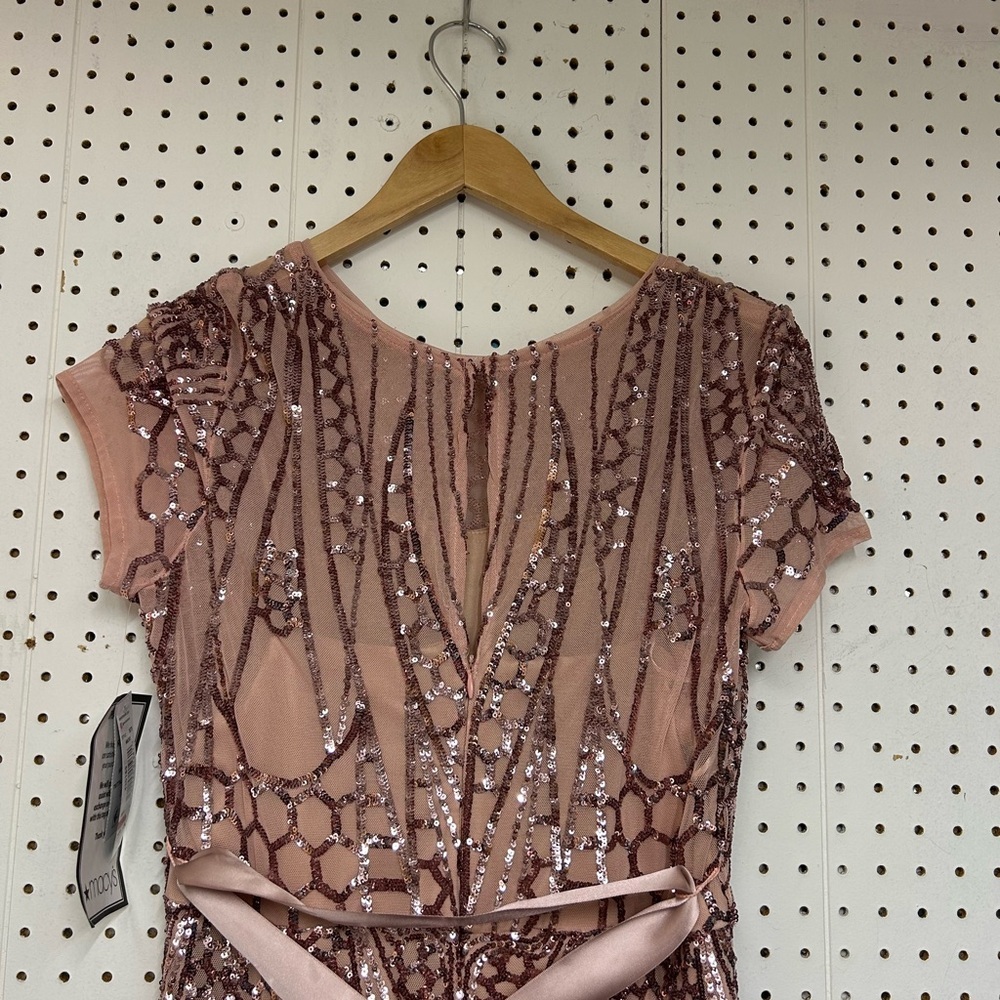 R&M Richards Blush Pink Sequin Prom Dress - Picture 7 of 10